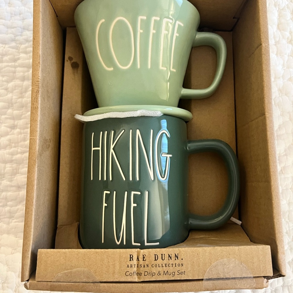 Rae Dunn Green Coffee Drip & Mug Set